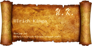 Ulrich Kinga névjegykártya