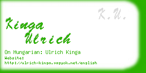 kinga ulrich business card